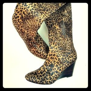 Leopard print boots, size 7.5